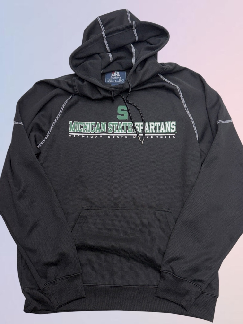 MICHIGAN STATE SPARTANS Men’s Large Black Performance Hoodie Sweatshirt